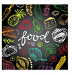 © jane55 - Hand drawn doodle food illustration. Big set Healthy food