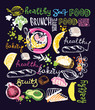 © jane55 - Hand drawn doodle food illustration. Big set Healthy food