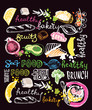 © jane55 - Hand drawn doodle food illustration. Big set Healthy food