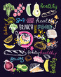© jane55 - Hand drawn doodle food illustration. Big set Healthy food