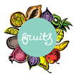 © jane55 - Hand drawn doodle pattern with sweet tropical fruits