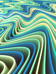 Aufkleber - Digital Wave band colored lines abstract background. 3d rendering