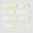 Adhesive tape set isolated on transparent background. Vector realistic design element.