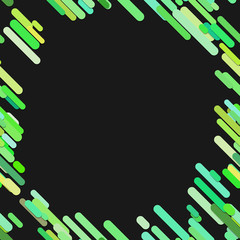 Poster - Geometrical chaotic rounded diagonal stripe background pattern - vector design from green lines on black background