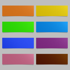 Poster - Computer generated halftone dot pattern banner background design set - horizontal rectangle vector illustrations with circles in varying sizes