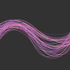 Poster - Geometrical wave stripe background -  graphic from pink colored curved wavy lines