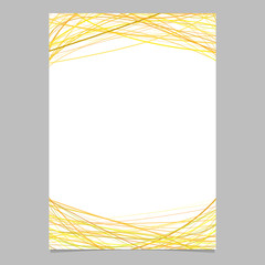 Poster - Brochure template with random arched stripes in yellow tones at top and bottom - blank vector illustration on white background