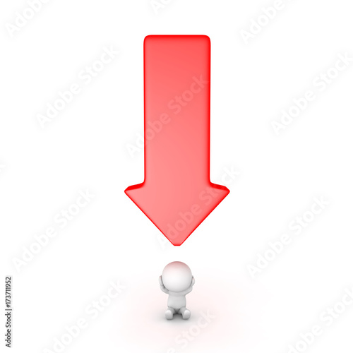 Arrow Pointing Down >> 3d Character Stressed With A Big Red Arrow Pointing Down At Him Arrow Pointing Down >> 3d Character Stressed With A Big Red Arrow Pointing Down At Him