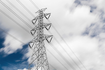 High voltage post.High-voltage tower sky