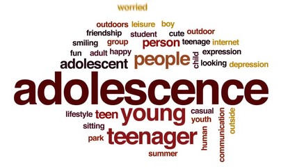 Canvas Print - Adolescence animated word cloud, text design animation.