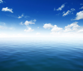 Blue sea water surface