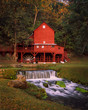 Red Grist Mill in the Summer.