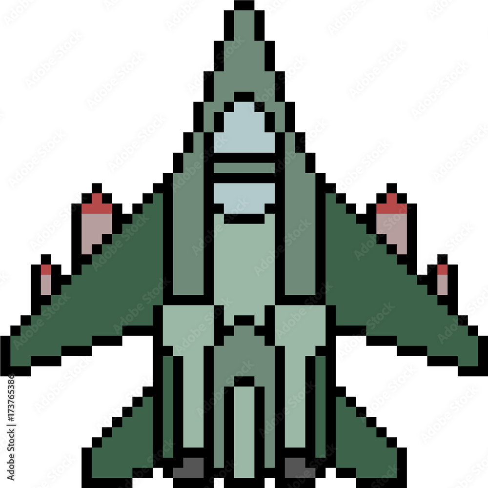 vector pixel art jet Stock Vector | Adobe Stock