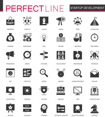Aufkleber - Black classic Startup business and development icons set for web