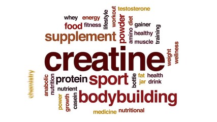 Sticker - Creatine animated word cloud, text design animation.