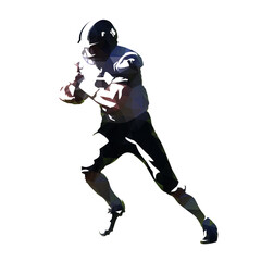 Poster - American football, running player with ball. Abstract geometric silhouette