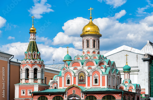 Plakat Fasada Kazan katedra na placu czerwonym w Moskwa, Rosja