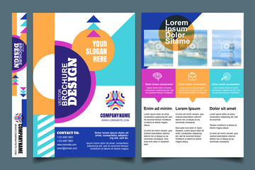 Brochure and cover, A4 vector layout. Universal business leaflet and design elements. Flyer, poster template with minimal geometric pattern. Background with copy space for text and photo.