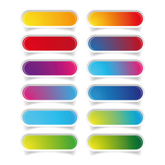 Poster - Empty web colorful button set