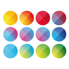 Poster - Empty web colorful button set