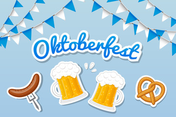 Wall Mural - Concept of banner for beer festival - Oktoberfest. Vector.