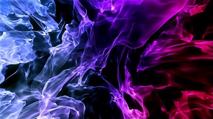 Wall Mural - Blue Magenta Abstract Fractal Flame Background Loop
