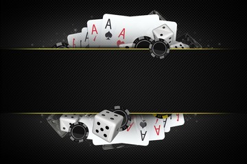 Wall Mural - Blackjack Dices and Chips