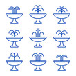 Fountain black icon set. Vector isolated flat illustration