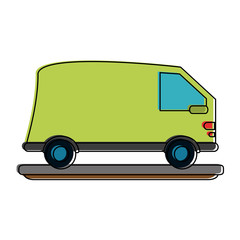 Sticker - delivery van truck icon image vector illustration design 