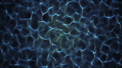 Poster - Blue futuristic technology and science abstract background. Beautiful dynamic plexus and particles fantasy. More original unique stylish abstract motion backgrounds in my portfolio.