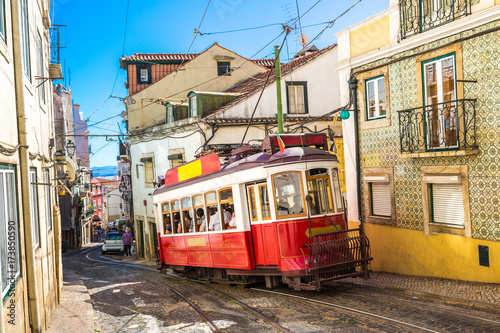 Plakat Vintage tramwaj w Lizbonie