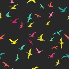 seamless pattern with flying birds