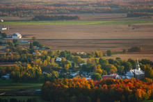 Small Town In Quebec Looking From The Top Of Mount St-gregoire