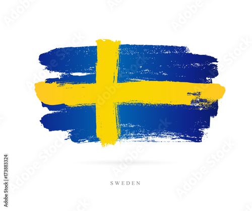 Cuadros en Lienzo Flag of Sweden. Abstract concept