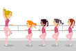 Stickman Kids Girls Ballet Class Illustration
