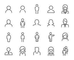 Wall Mural - Premium set of people line icons.