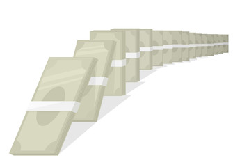 Sticker - Money Domino Effect Illustration