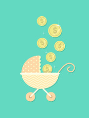 Canvas Print - Save Baby Money Illustration