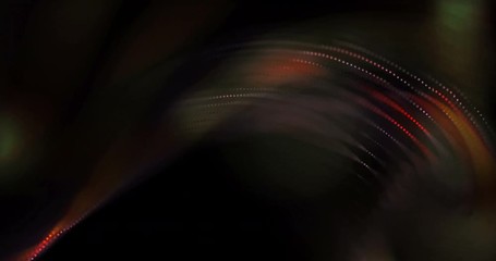 Poster - 4k animated background loop with audio elements. 3d abstract digital wave of glowing particles and w