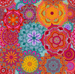 Seamless background pattern with mandalas, eps10 vector
