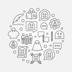 Poster - Ghostwriting circular illustration