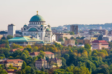 Wall Mural - Belgrade, Serbia 23/09/2017: Panorama Temple of Saint Sava in Belgrade