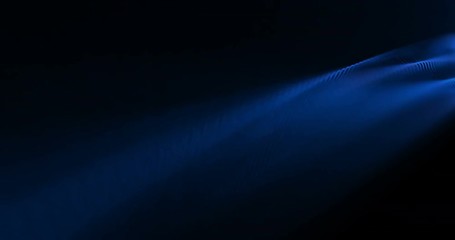 Poster -  4K animated background loop with audio elements. 3D abstract digital wave of glowing particles and wireframe. Technology concept. Abstract background. Interplay of waves, lights, music, sound.