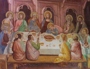 Fresco in San Gimignano - Last Supper