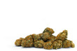 Marijuana buds isolated on a white background.