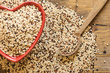 Quinoa In A Red Heart Shaped Bowl