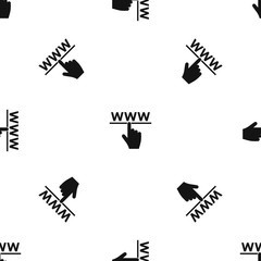 Poster - Hand cursor and website pattern seamless black