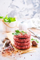 Canvas Print - cutlets for burger