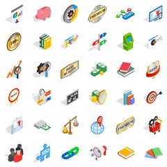 Poster - Coin icons set, isometric style