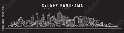 Cityscape Building Line art Vector Illustration design - Sydney city panorama Wallpaper Mural